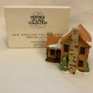 Dept 56 Heritage Village Collection Timber Knoll Log Cabin 1987 Christmas Vtg